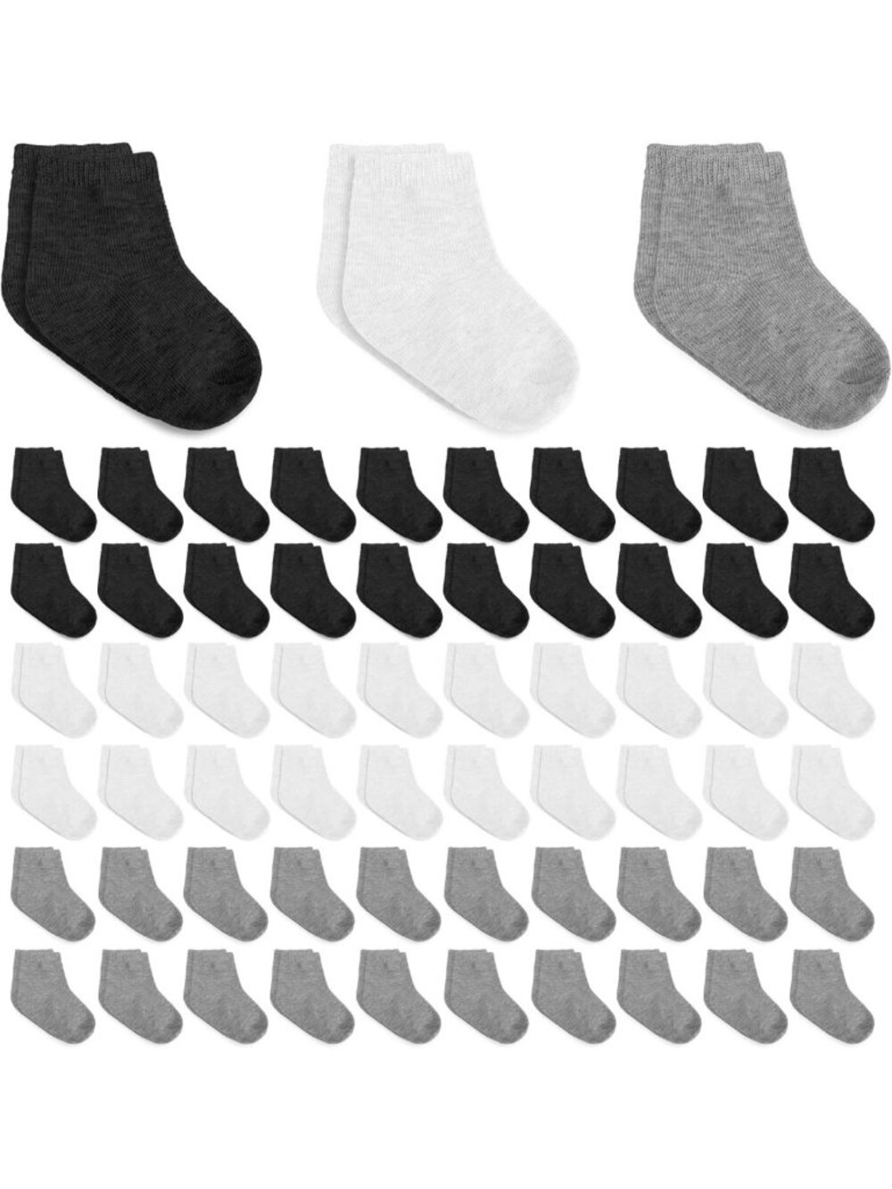 63 Pairs Infant Newborn Low Cut Socks - Breathable Cotton Baby Unisex Socks for